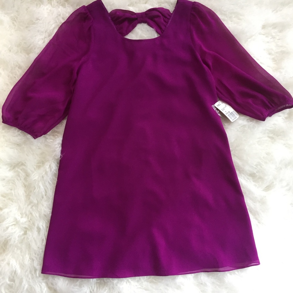 Purple Dress With See Through Sleeves